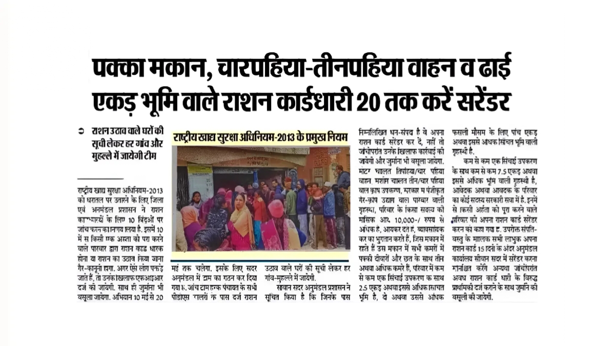 Ration Card New Rules